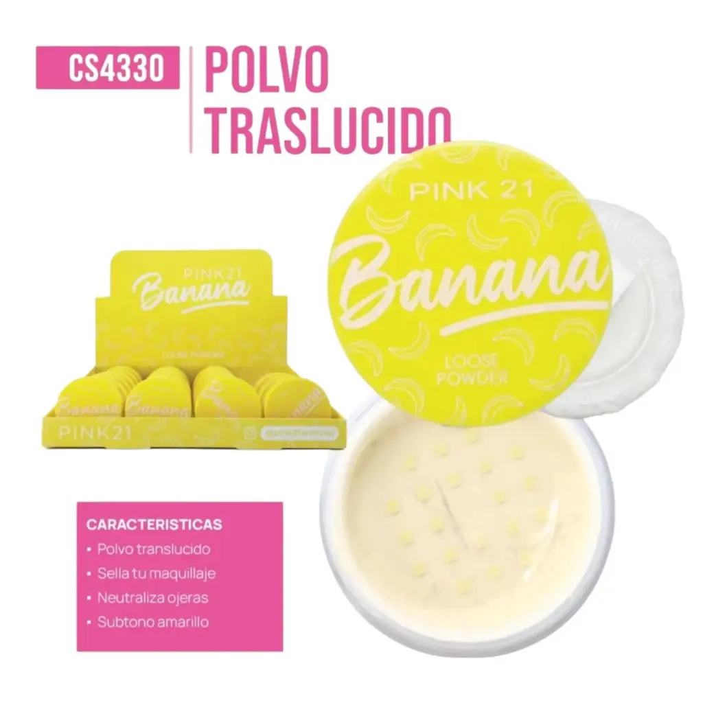 Polvo traslúcido banana pink 21